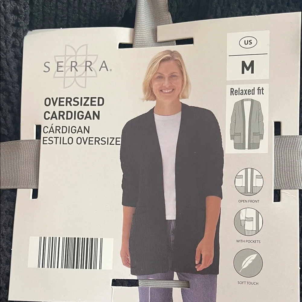 Serra Women's Oversized Black Cardigan - Picture 5 of 5